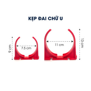 Kích thước kẹp đai chữ U 75mm và 110mm chi tiết