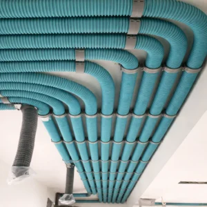 Ống gió tươi HDPE 2 lớp lắp đặt âm trần công trình thực tế