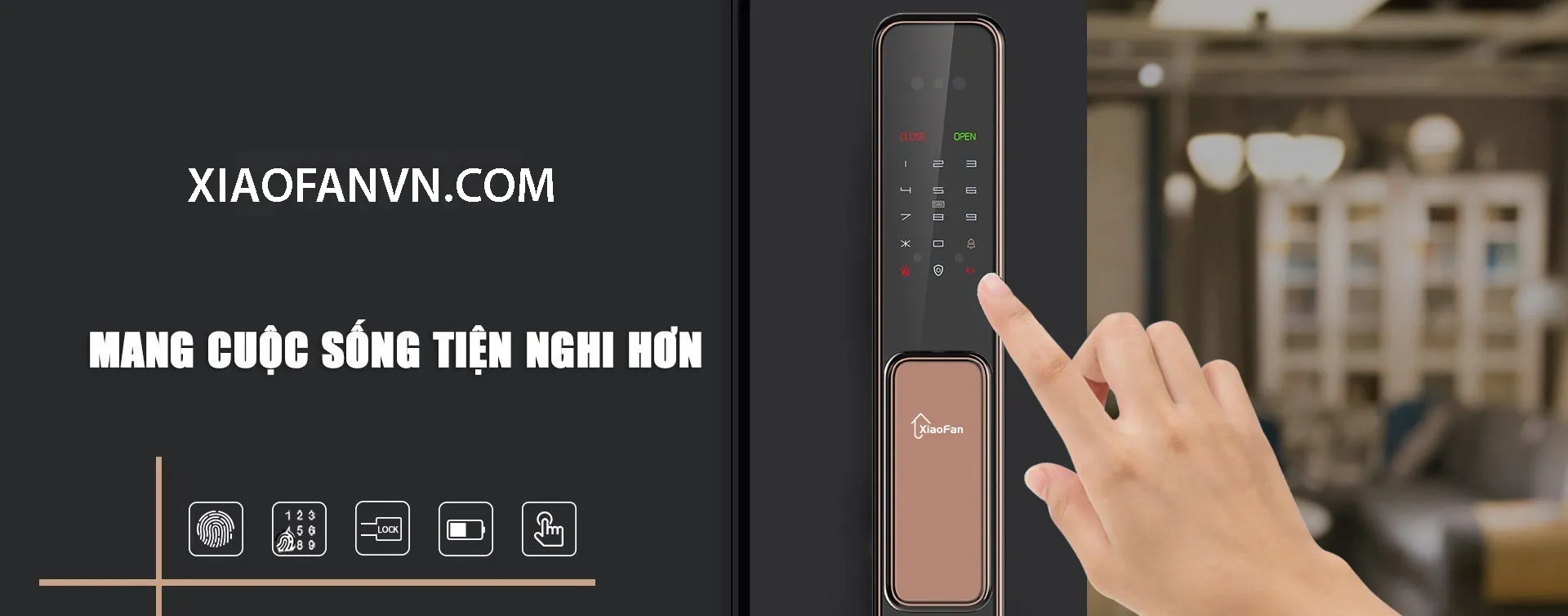 Banner trang chủ Xiao Fan – Khóa cửa thông minh mang cuộc sống tiện nghi hơn