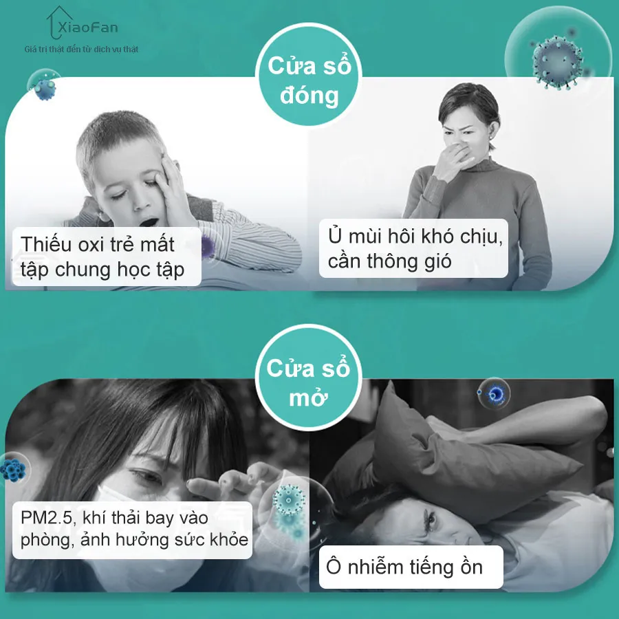 Vấn đề cửa sổ đóng mở và giải pháp máy cấp khí tươi