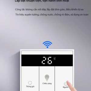 Công tắc điều khiển từ xa cảm ứng máy hút mùi trần 2 trong 1 không dây