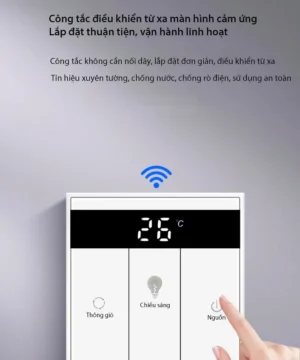 Công tắc điều khiển từ xa cảm ứng máy hút mùi trần 2 trong 1 không dây