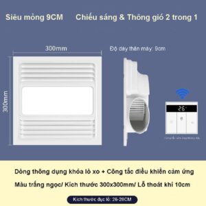 Máy hút mùi âm trần 2 trong 1 siêu mỏng 9CM