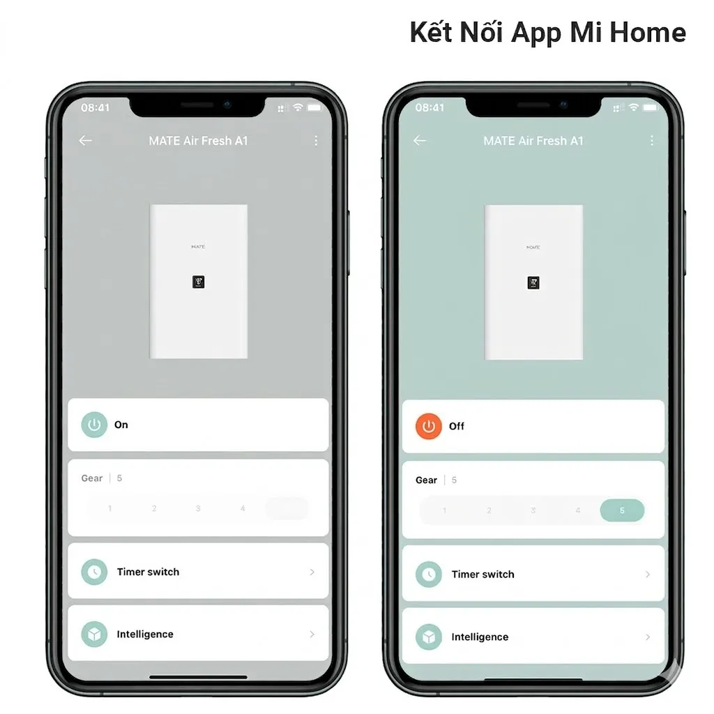 máy lọc không khí kết nối app Mi Home điều khiển từ xa