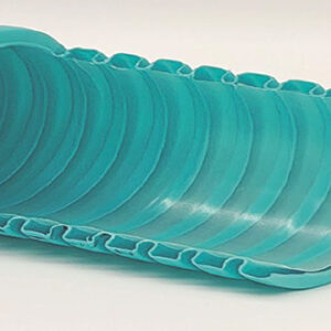 Cấu tạo cắt ngang ống gió tươi HDPE 2 lớp – bề mặt trong nhẵn, ngoài gợn sóng giảm ồn