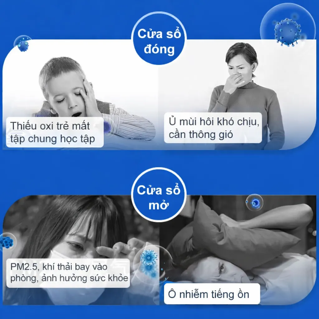 Vấn đề không khí khi đóng và mở cửa sổ trong nhà