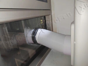 Lắp đặt ống cấp gió máy cấp khí tươi Mate A1 tại cửa sổ không khoan tường