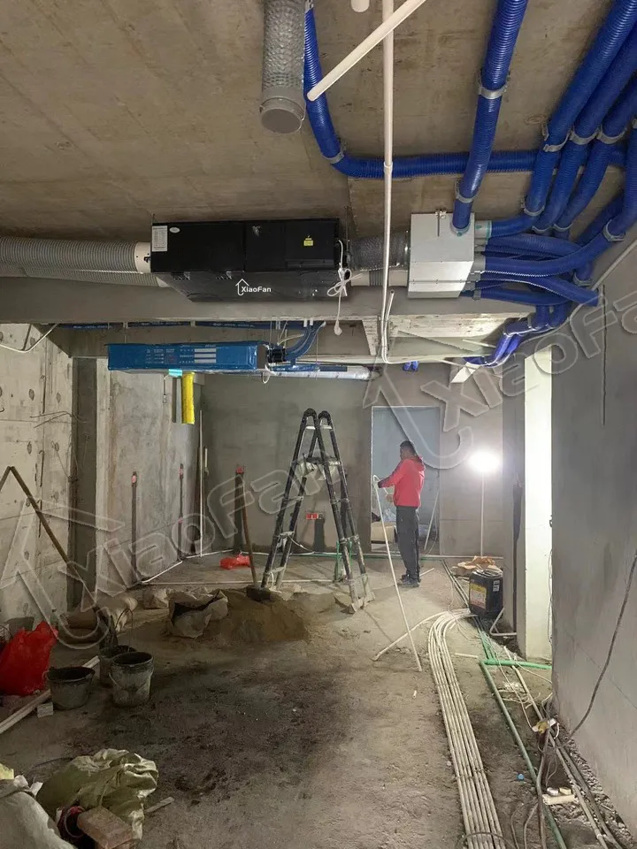 Thi công thực tế máy cấp khí tươi XiaoFan CS-XFCS-35T gấp rút hoàn thiện trước Tết