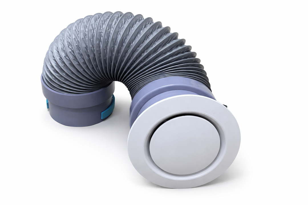 Cửa gió tròn ABS kèm ống nối mềm lắp đặt âm tường hệ thống thông gió