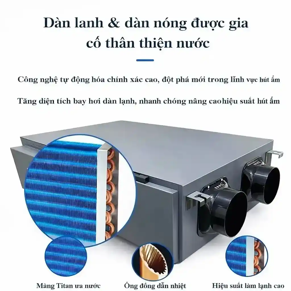 Dàn lạnh và dàn nóng của máy cấp khí tươi thu hồi nhiệt và hút ẩm CS-XFCS