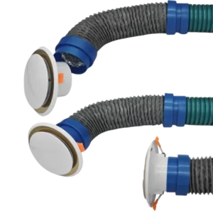 Đầu nối ống gió mềm kết nối với miệng cấp gió trong hệ thống thông gió