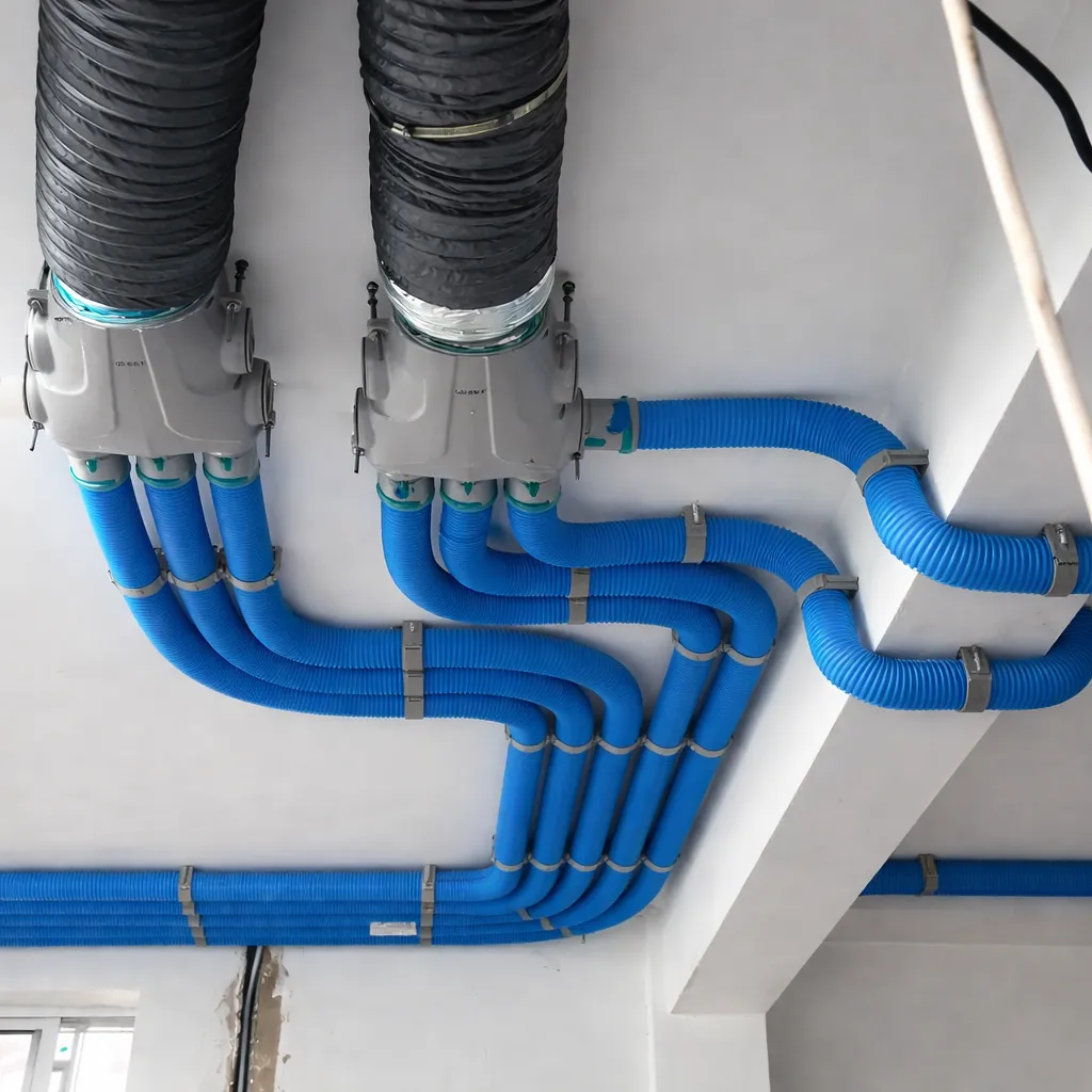 Hệ thống ống gió HDPE âm trần cấp gió tươi lắp đặt thực tế trong nhà ở