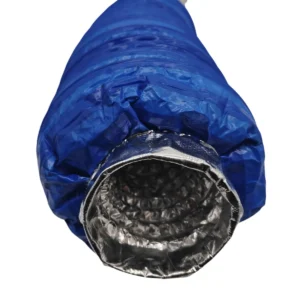 Ống gió giảm âm PVC nhôm với lớp vỏ bảo vệ màu xanh